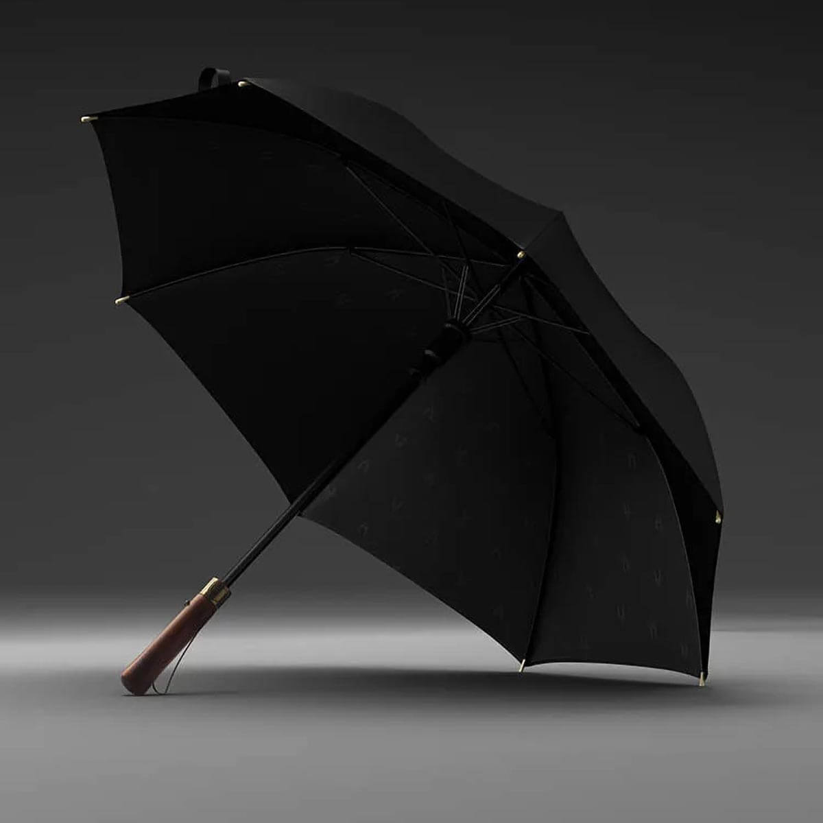 High-density PG cloth umbrella with 77cm length and wooden handle