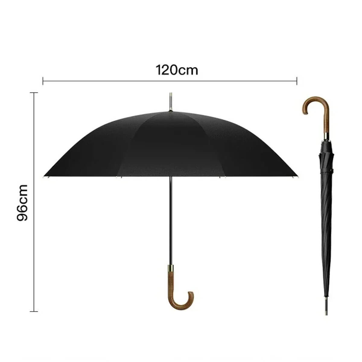 Big Umbrella's fiberglass frame demonstrating windproof capabilities