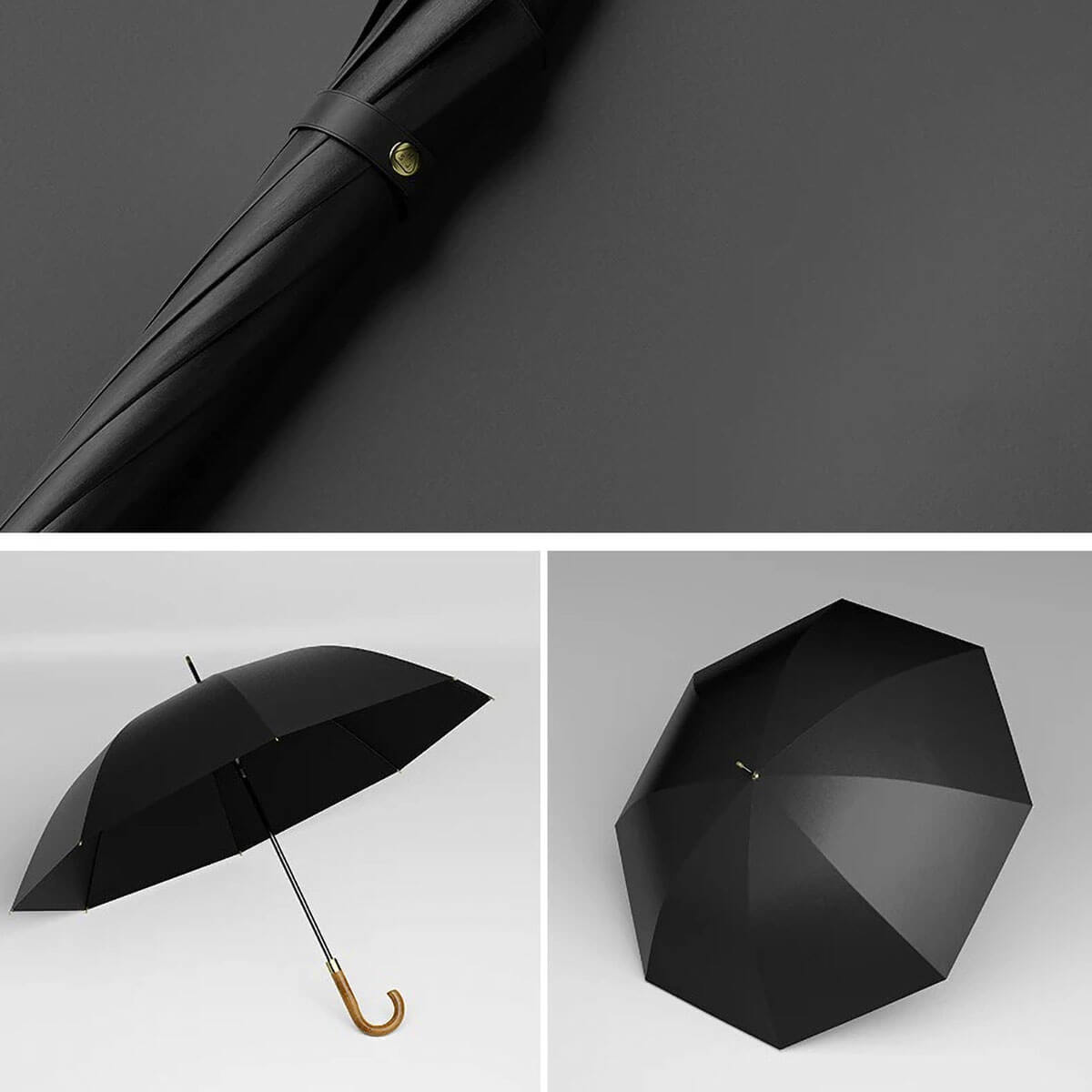 Big Umbrella's semi-automatic opening mechanism in action