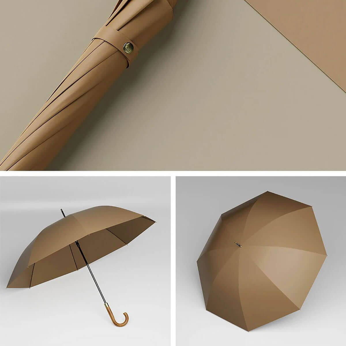 Comparison of Big Umbrella Business Style next to standard-sized umbrella