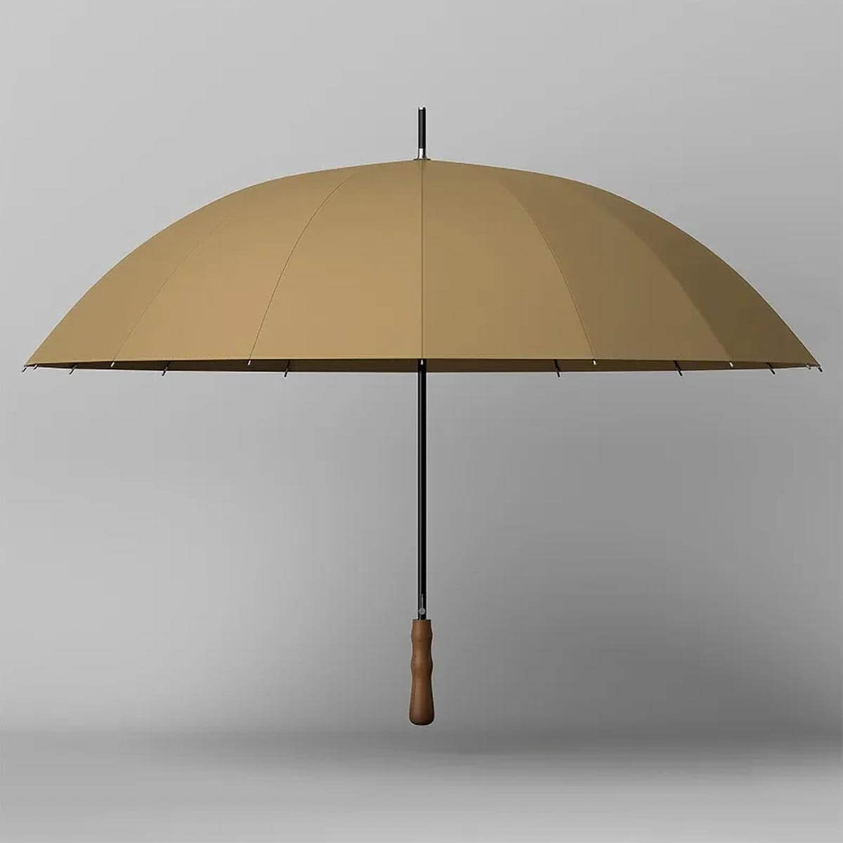 Detail of the automatic open mechanism on the Luxury Big Wooden Long Handle Umbrella