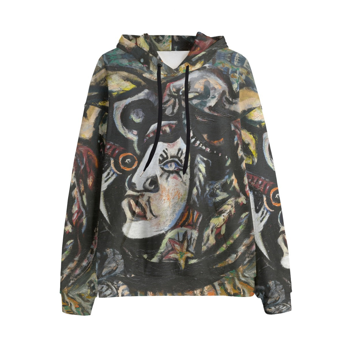 Mask by Jackson Pollock Hoodie - Abstract expressionist wearable art