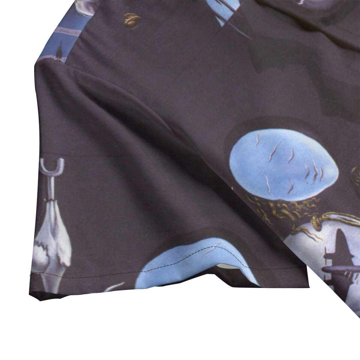 Full view of Melancholy Atomic Salvador Dali Hawaiian shirt showing entire design