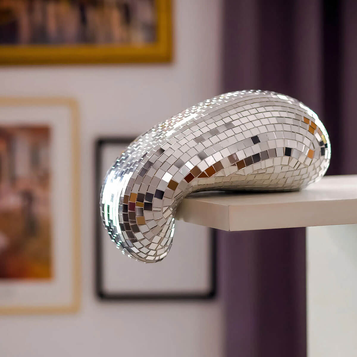 Melting Disco Ball Sculpture: retro-inspired decor with contemporary twist