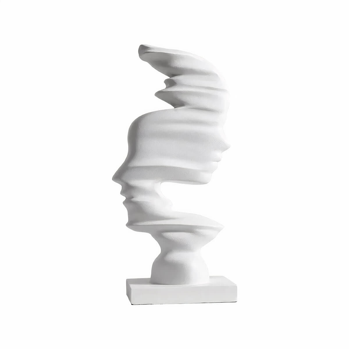 Sleek modern art piece showcasing dual-face design in white