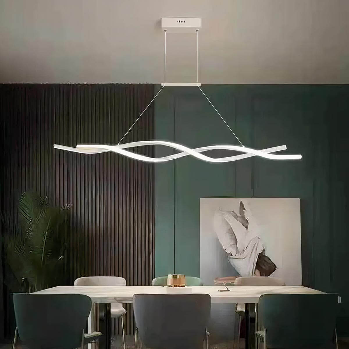 Versatile wave chandelier creating perfect lighting effect in a luxurious place