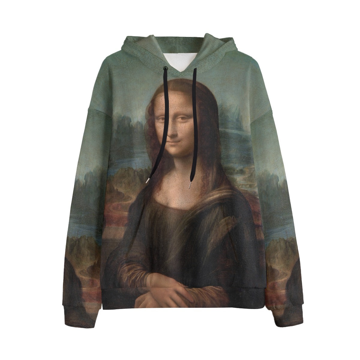 Mona Lisa Hoodie featuring Da Vinci's masterpiece on premium fleece