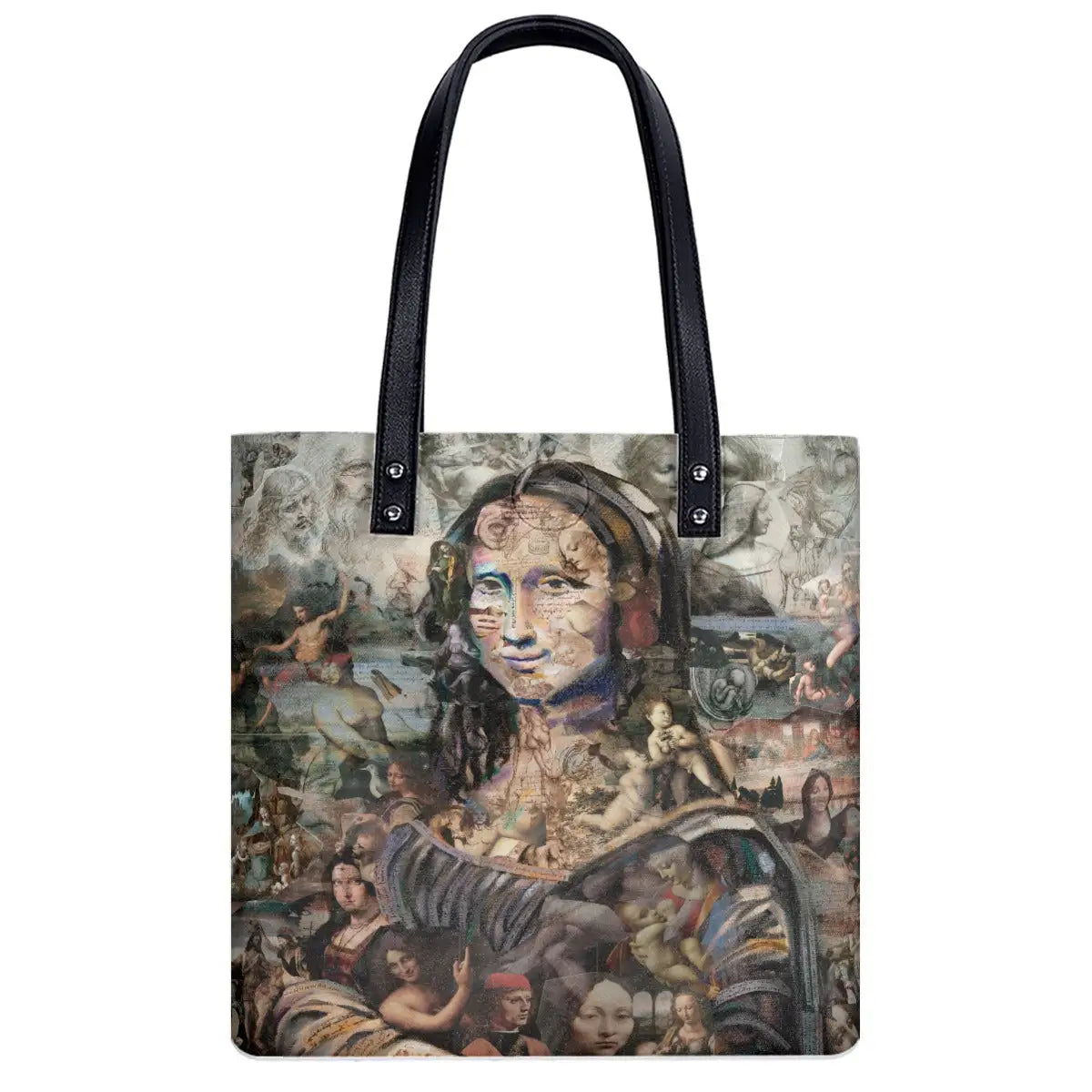 Waterproof shoulder bag featuring Mona Lisa's famous smile