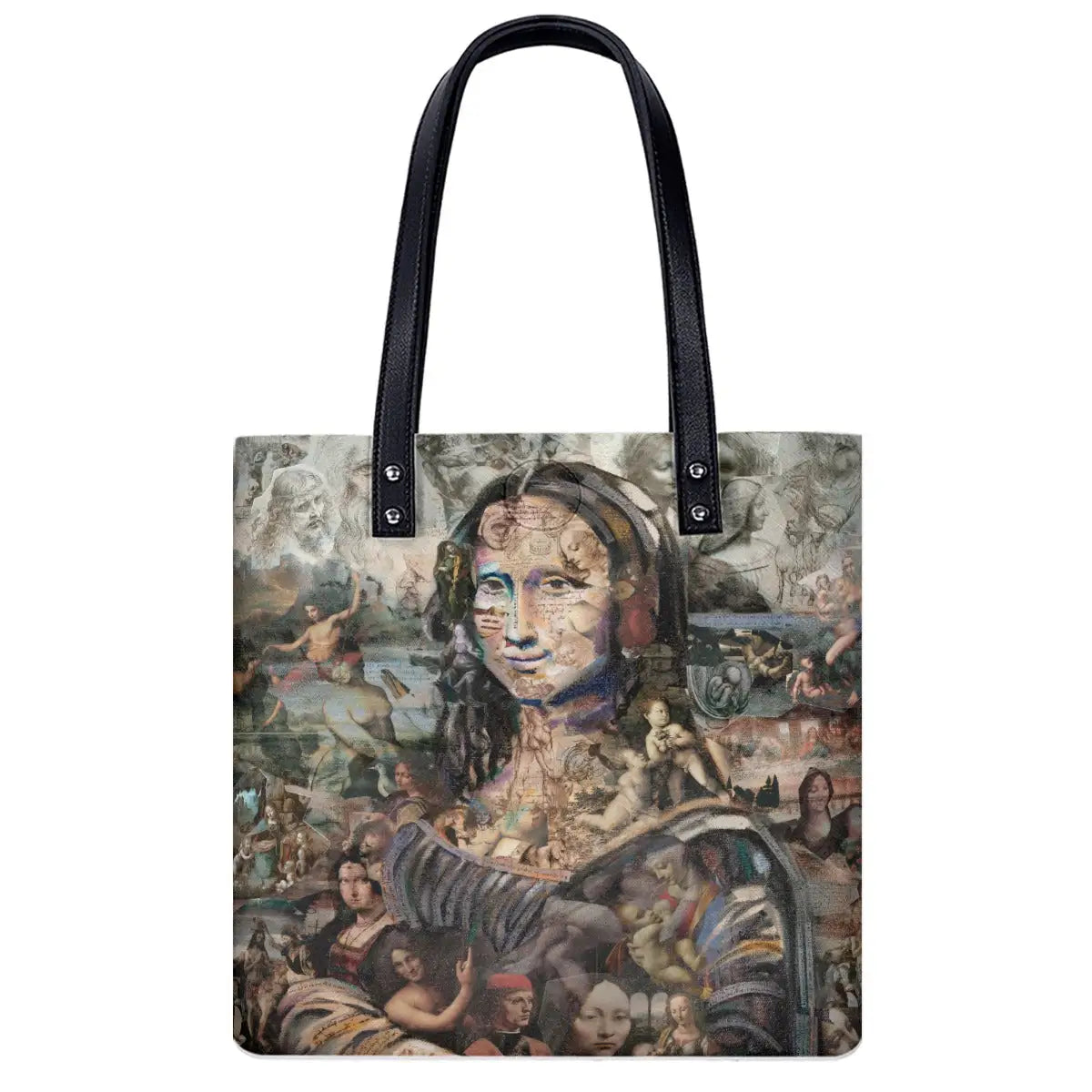 Mona Lisa Da Vinci Masterpiece Shoulder Bag with double-sided art print