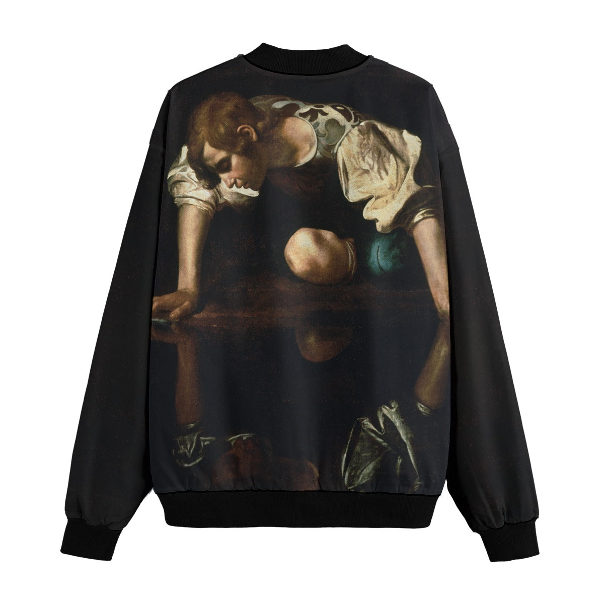 Narcissus by Caravaggio Jacket back panel showing complete baroque artwork in high detail