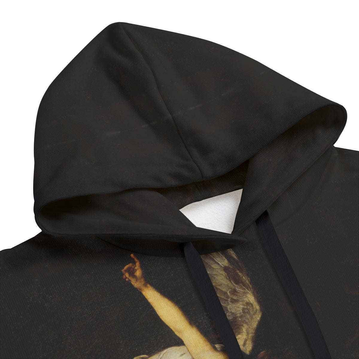 Museum-quality Caravaggio Nativity hoodie with Saint Lawrence