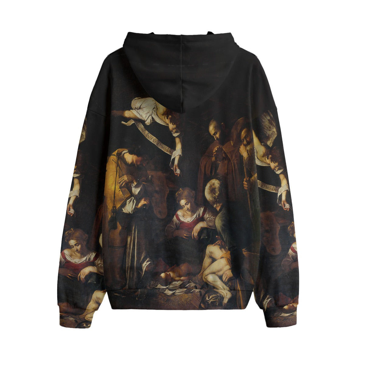 Wearable art: Caravaggio's Nativity scene on high-quality hoodie