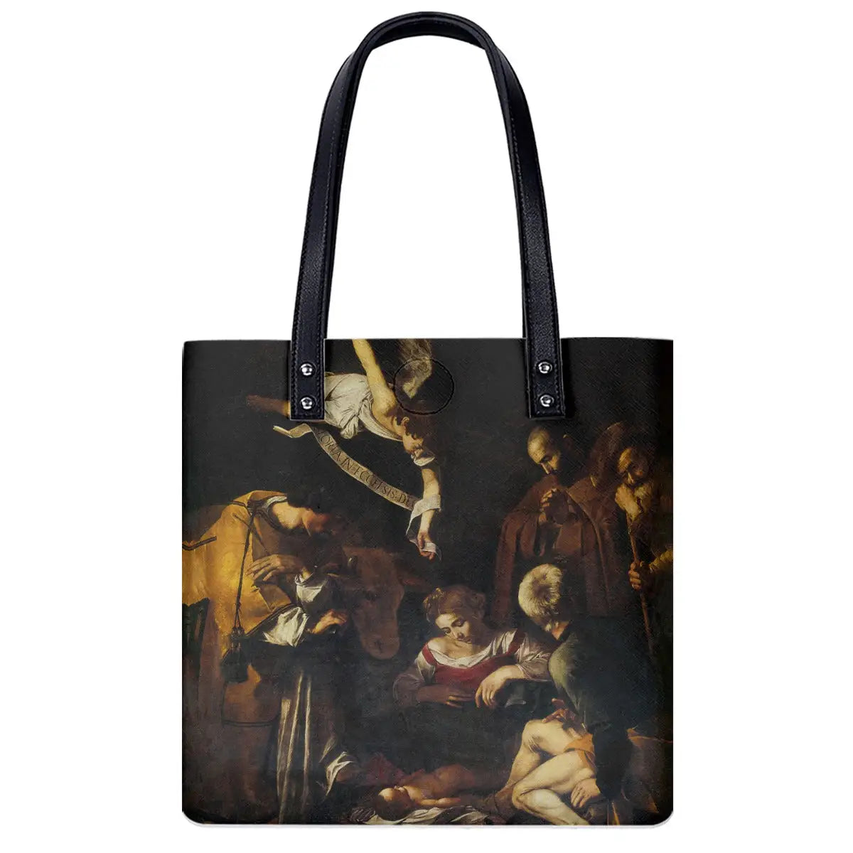 Nativity with St Francis and St Lawrence Shoulder Bag featuring Caravaggio masterpiece on waterproof material