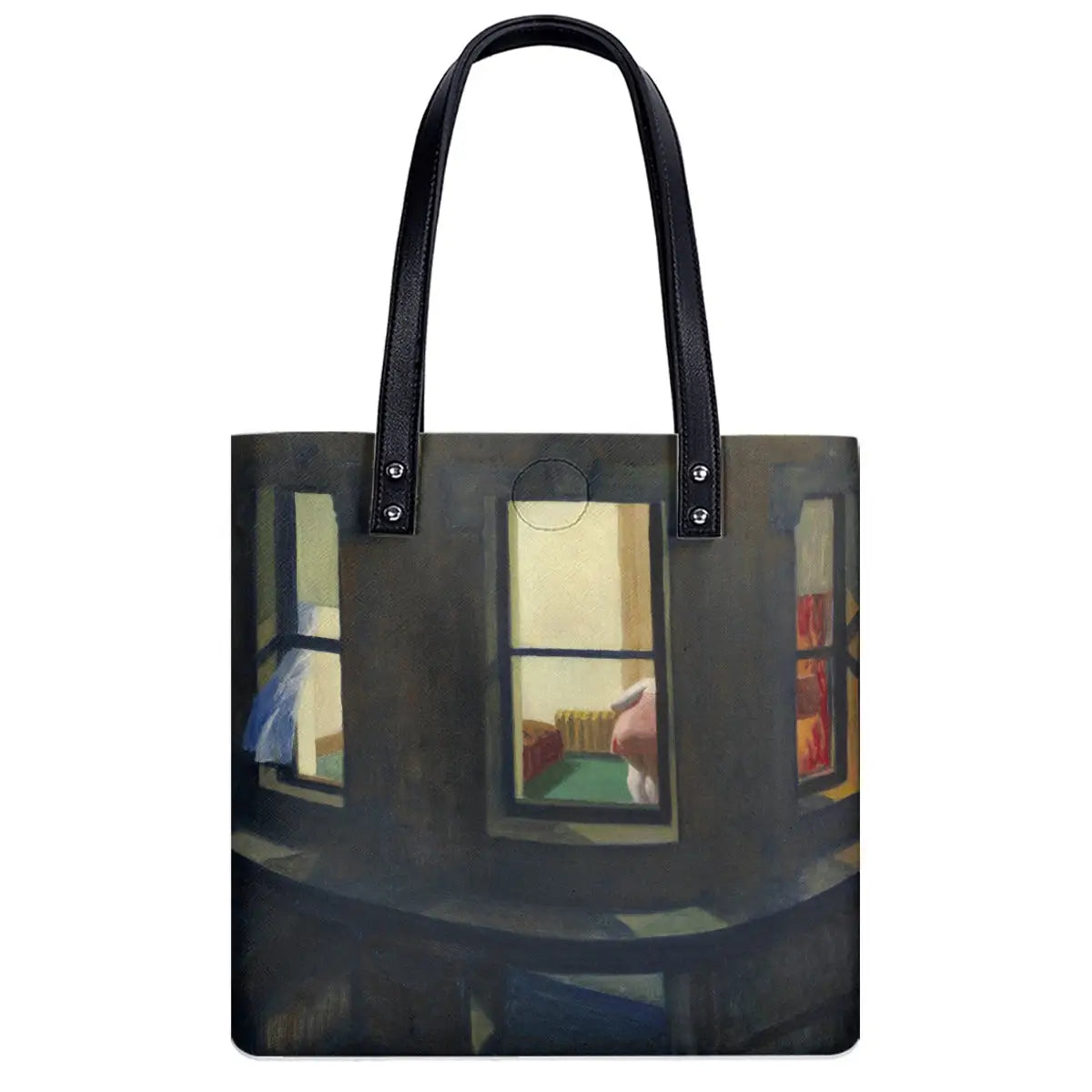 Large-capacity shoulder bag featuring Night Windows painting by Edward Hopper