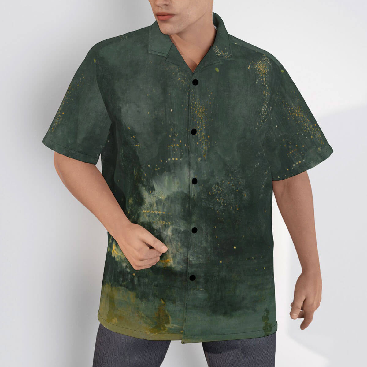 Whistler-inspired casual shirt for Impressionist art enthusiasts