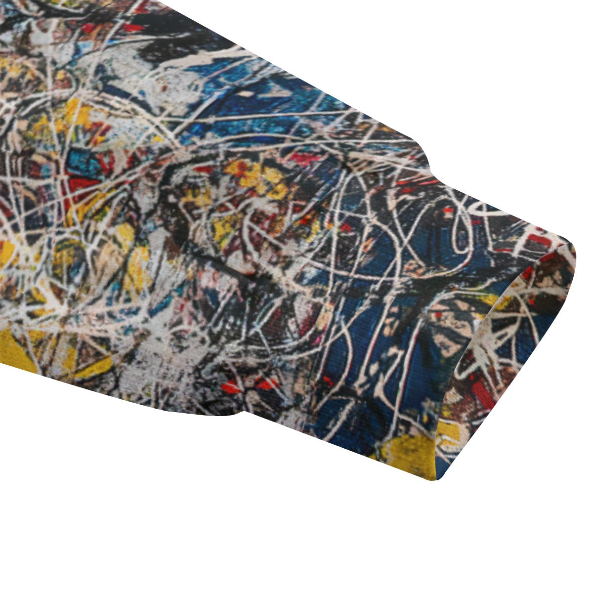 Close-up of premium fleece material used in Number 17a by Jackson Pollock Hoodie, highlighting texture and print quality