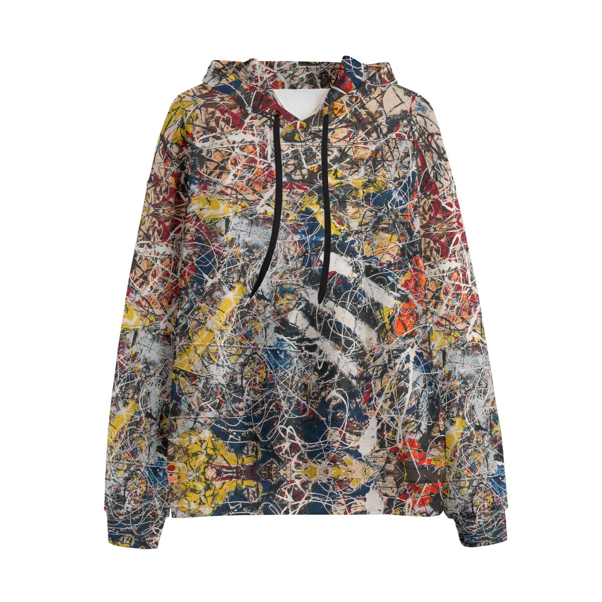 Number 17a by Jackson Pollock Hoodie worn by model, showcasing abstract expressionist design