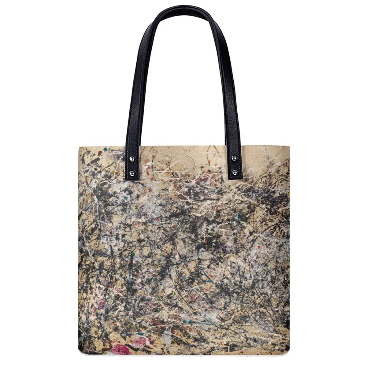 Jackson Pollock Number 1A shoulder bag with abstract expressionist art print on waterproof PU leather