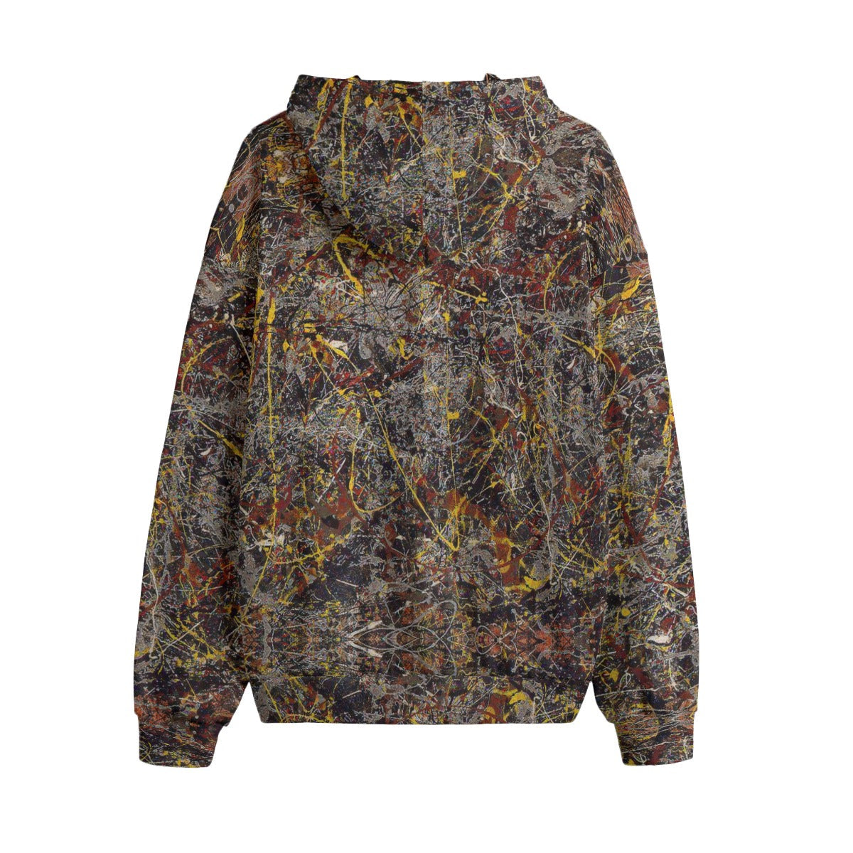 Back of Number 5 by Jackson Pollock Hoodie with full abstract artwork display