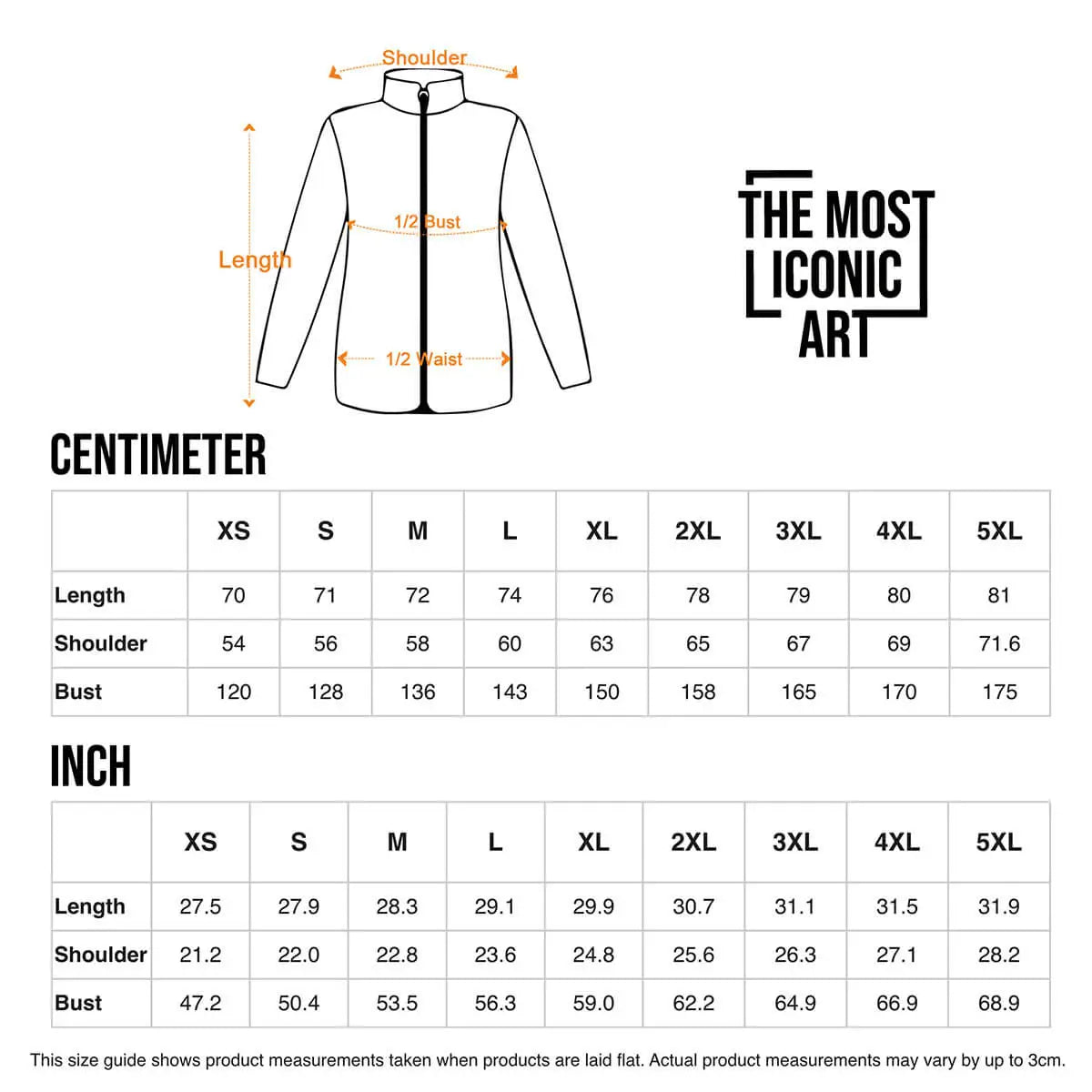 Size Chart Art Bomber Jacket