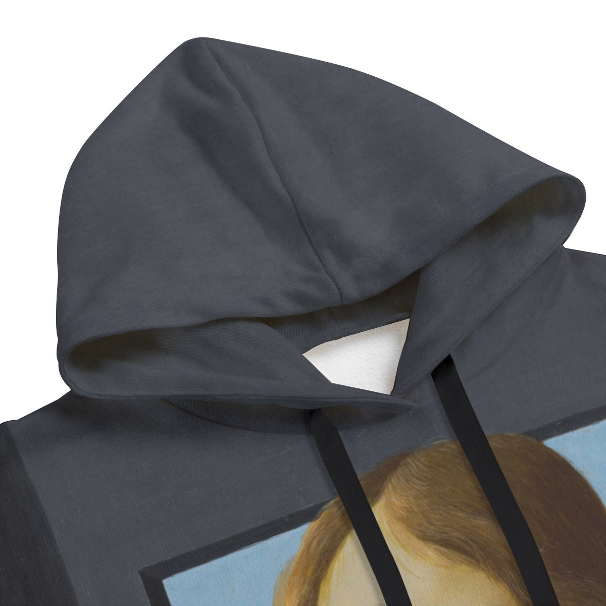 Detailed view of Sandro Botticelli's Young Man Portrait on premium fleece hoodie