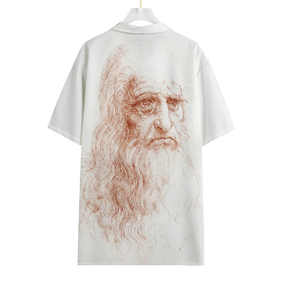 Renaissance art Hawaiian shirt featuring Da Vinci's iconic image