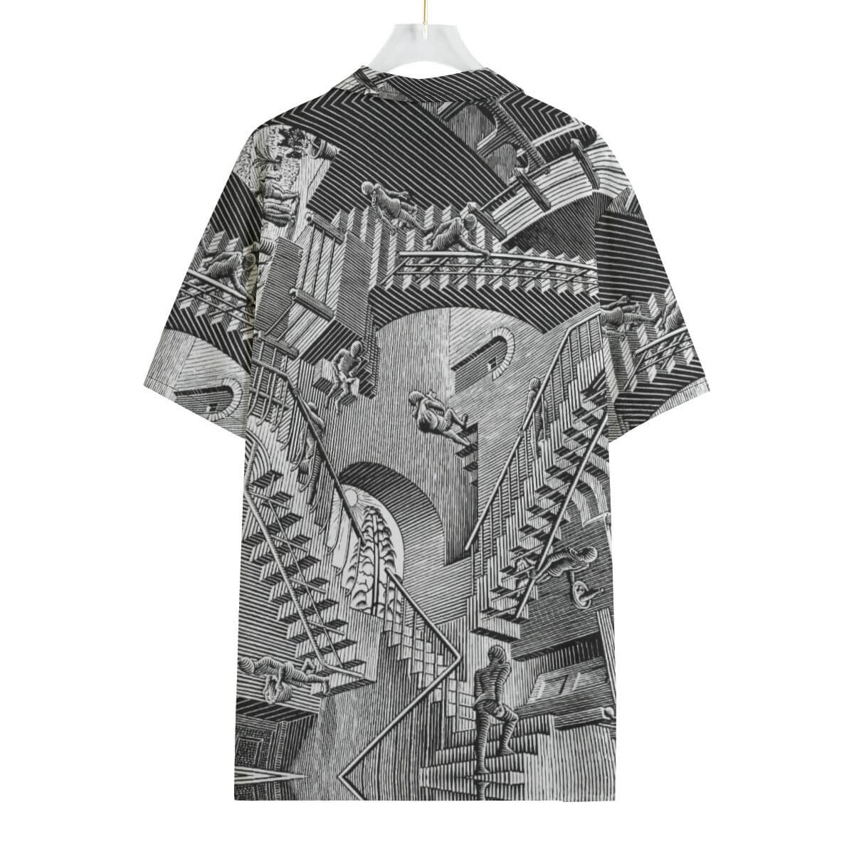 Mind-bending art Hawaiian shirt featuring Escher's Relativity