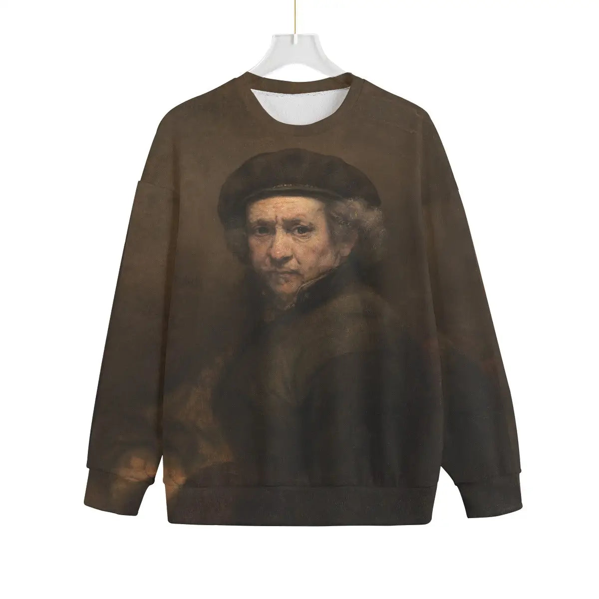 Rembrandt Self-Portrait from 1659 Sweater featuring the iconic artist's self-portrait