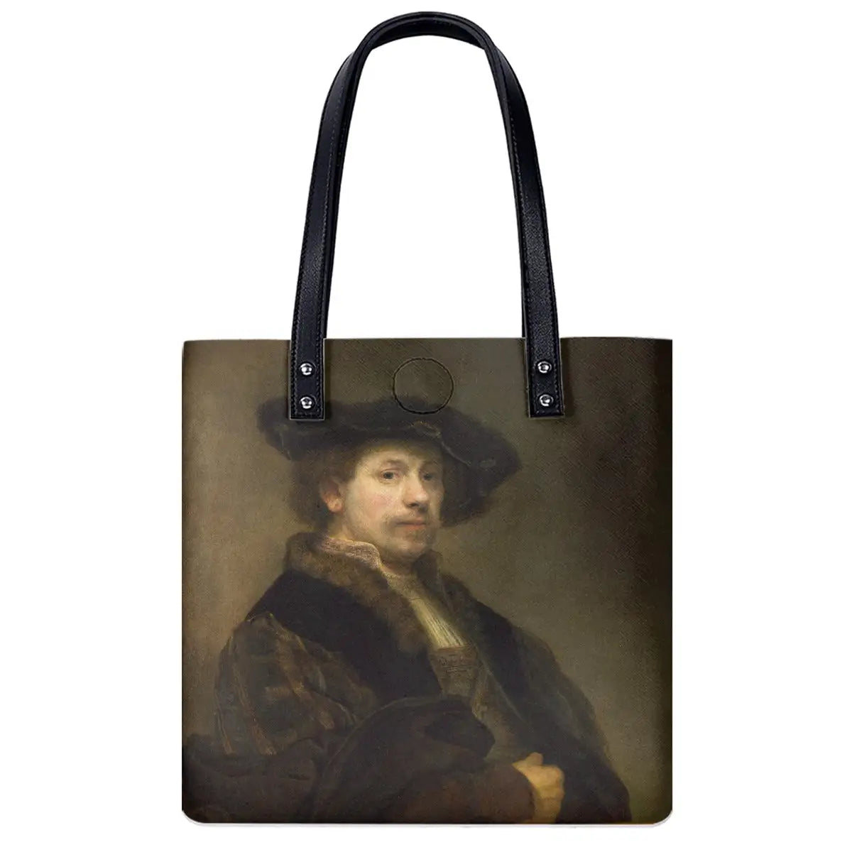 Rembrandt Self-Portrait Shoulder Bag with waterproof black fabric and artistic print