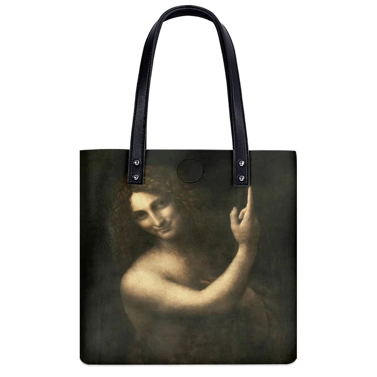 Black interior lining of Saint John the Baptist shoulder bag showing spacious storage