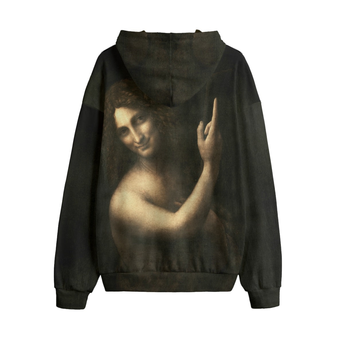 Leonardo da Vinci's Saint John the Baptist on premium fleece hoodie