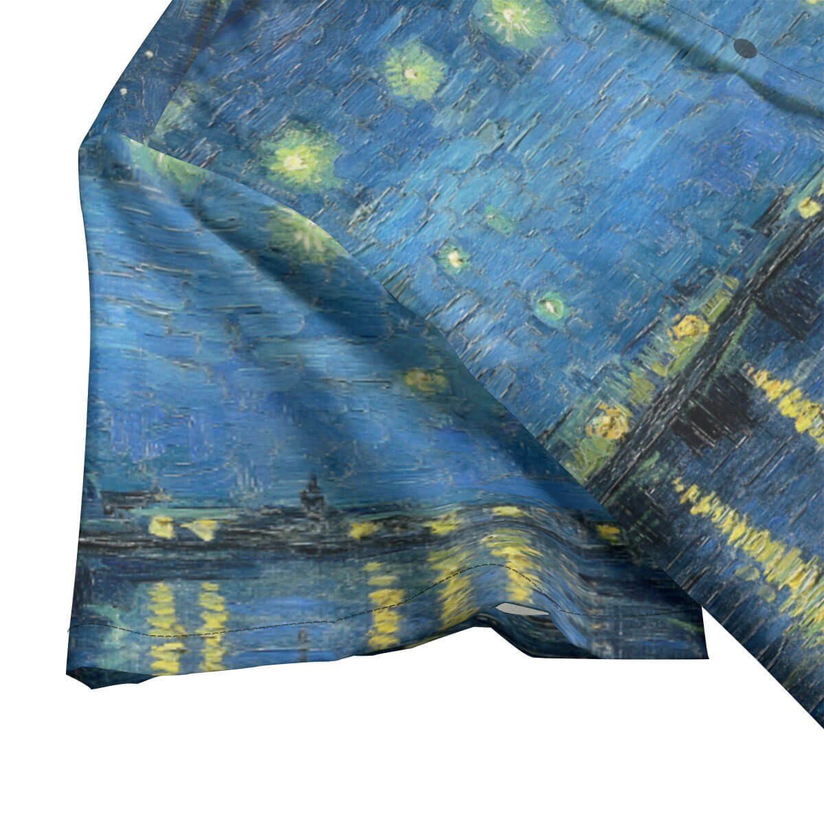 Wearable Van Gogh art: Hawaiian shirt with Starry Night Over the Rhône