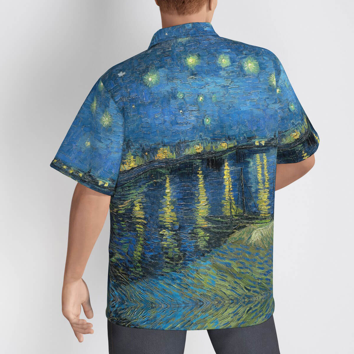 XS to 8XL Hawaiian shirt showcasing Van Gogh's famous painting