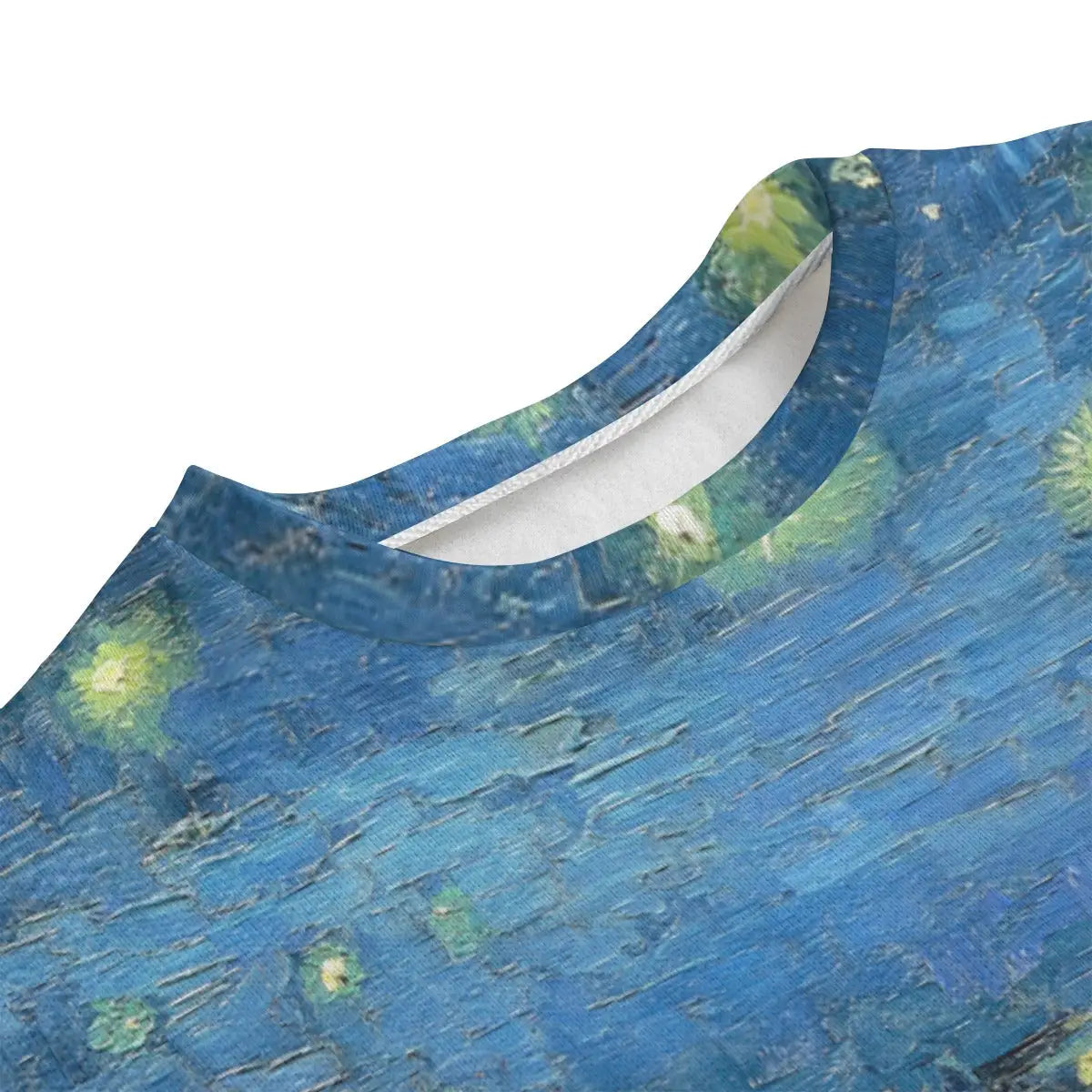 Close-up view of Starry Night Over the Rhone print detail showing stars and reflections