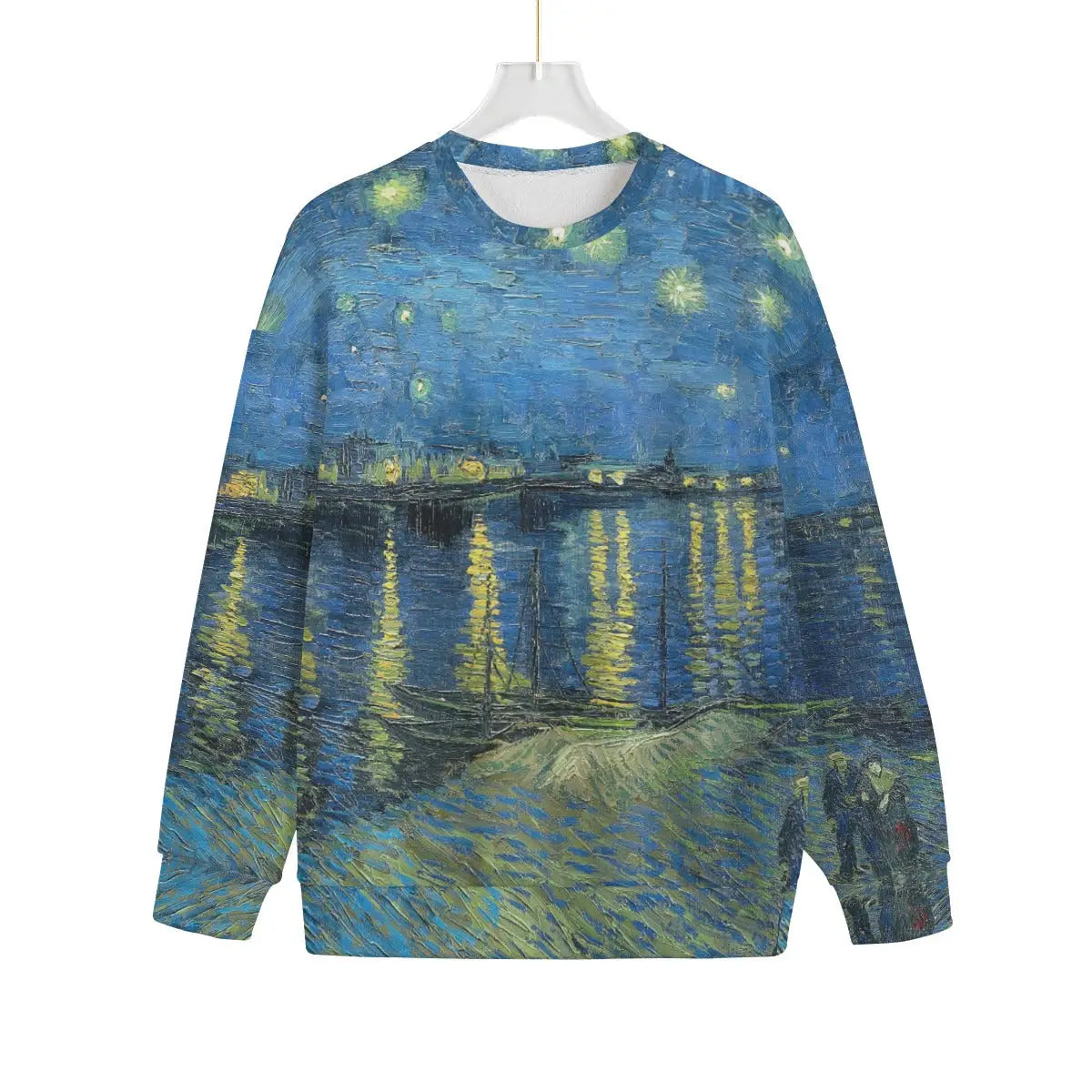 Starry Night Over the Rhone by Vincent Van Gogh Sweater showing full front print