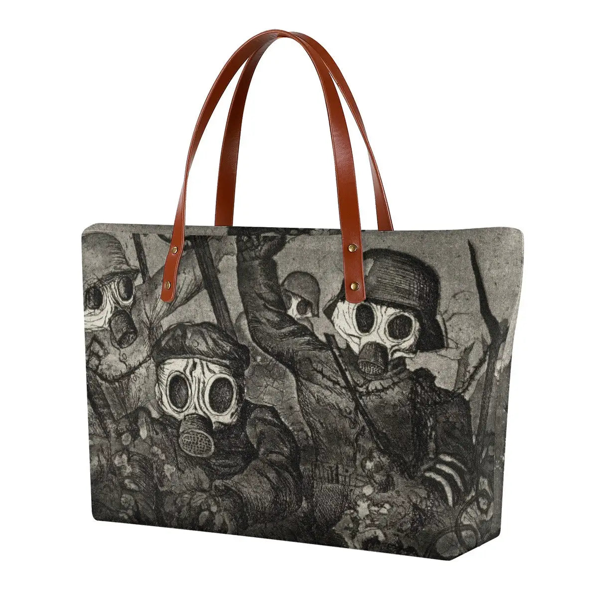 Stormtroopers Advance Under a Gas Tote Bag by Otto Dix showing WWI scene