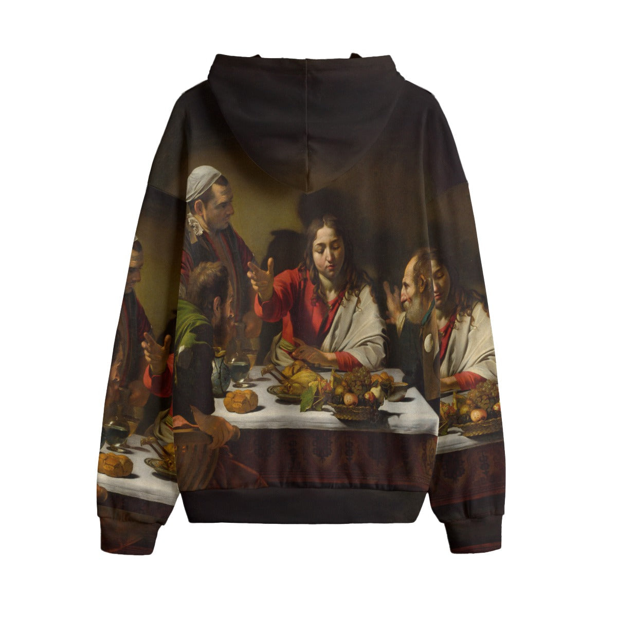 Back view of Caravaggio's Supper at Emmaus Hoodie