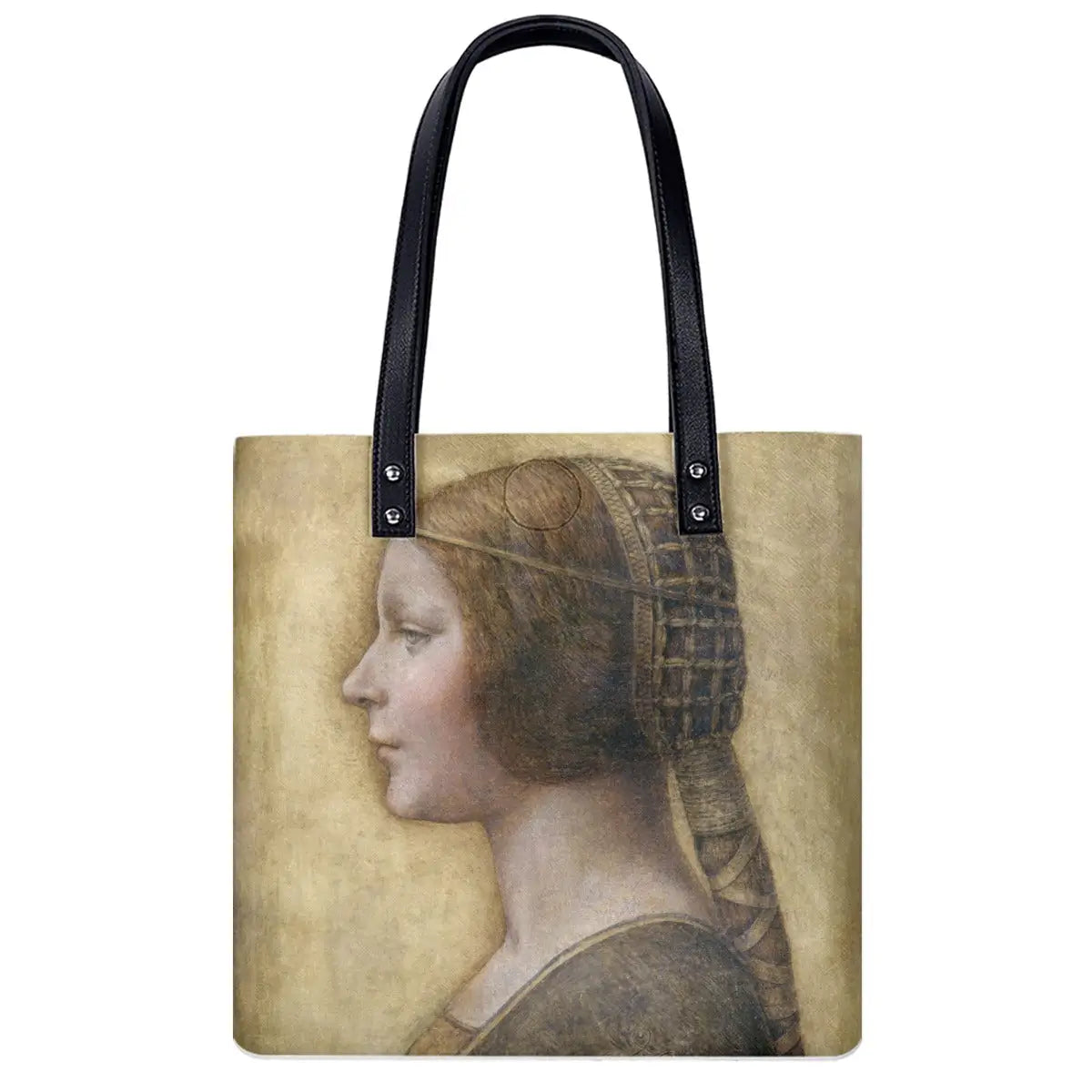 The Beautiful Princess by Da Vinci Shoulder Bag featuring La Bella Principessa portrait on waterproof tote