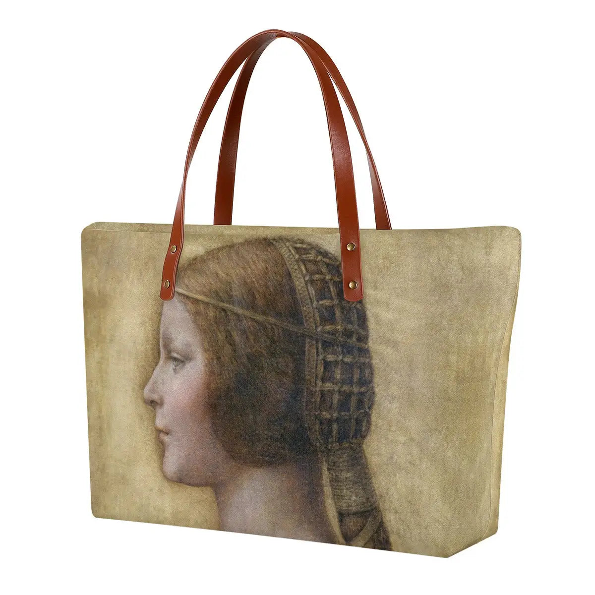 The Beautiful Princess by Da Vinci Tote Bag featuring Renaissance artwork on waterproof diving cloth