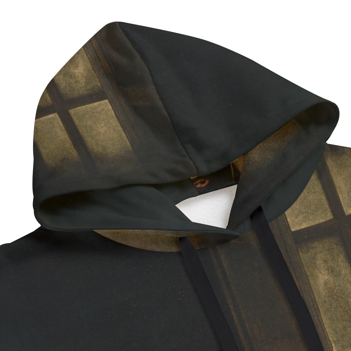 Close-up of premium fleece material used in Caravaggio art hoodie