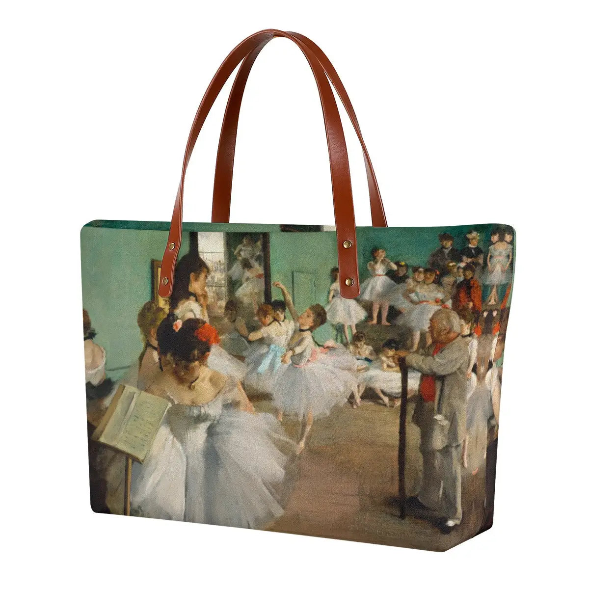 The Dance Class by Edgar Degas Tote Bag featuring ballet scene on waterproof diving cloth