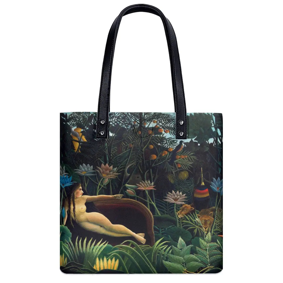 Waterproof art shoulder bag displaying Rousseau's The Dream painting on both sides