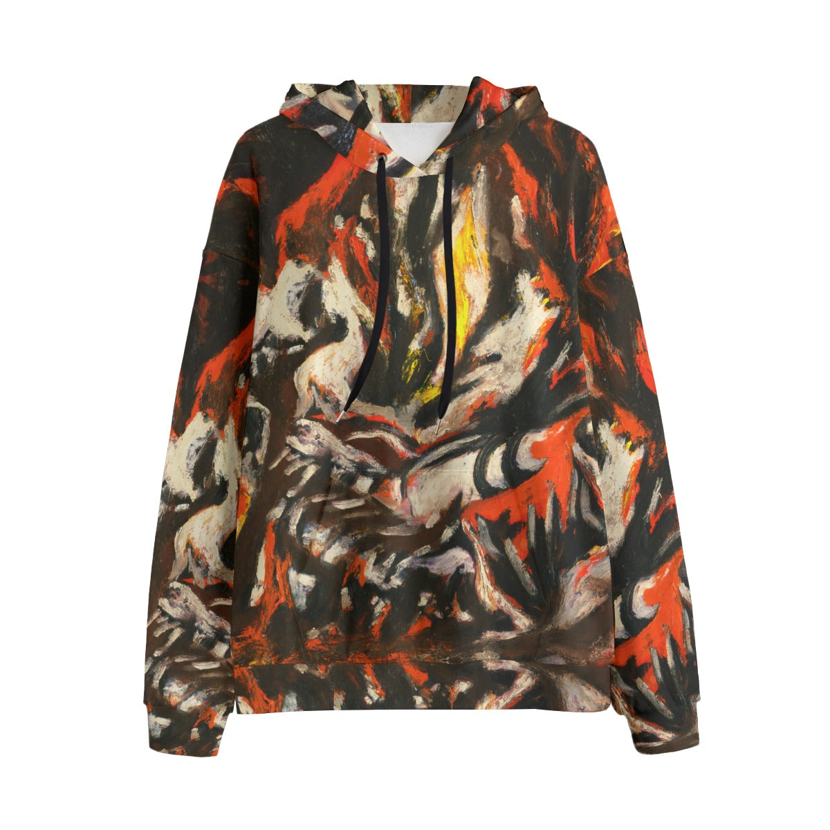 The Flame by Jackson Pollock Hoodie - front view on model