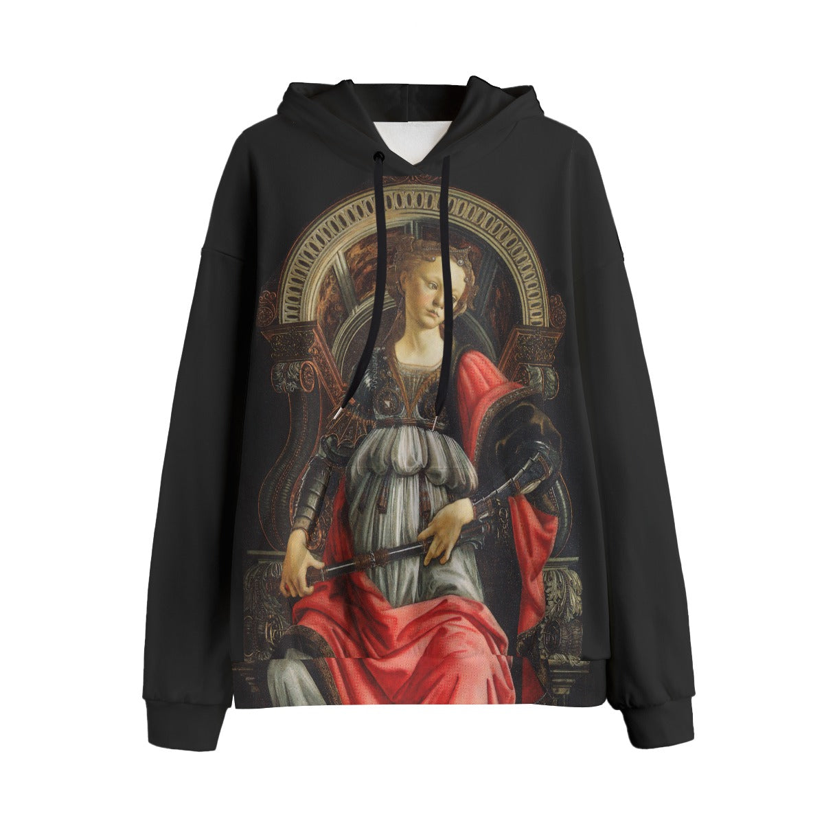 The Fortitude by Sandro Botticelli Hoodie featuring Renaissance artwork on fleece