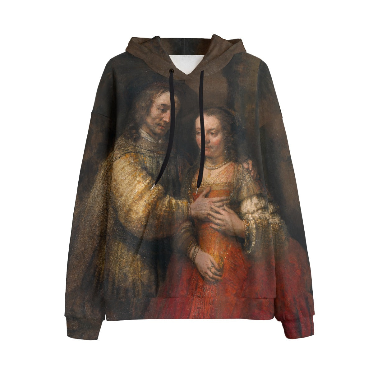 Rembrandt's The Jewish Bride painting on premium fleece hoodie