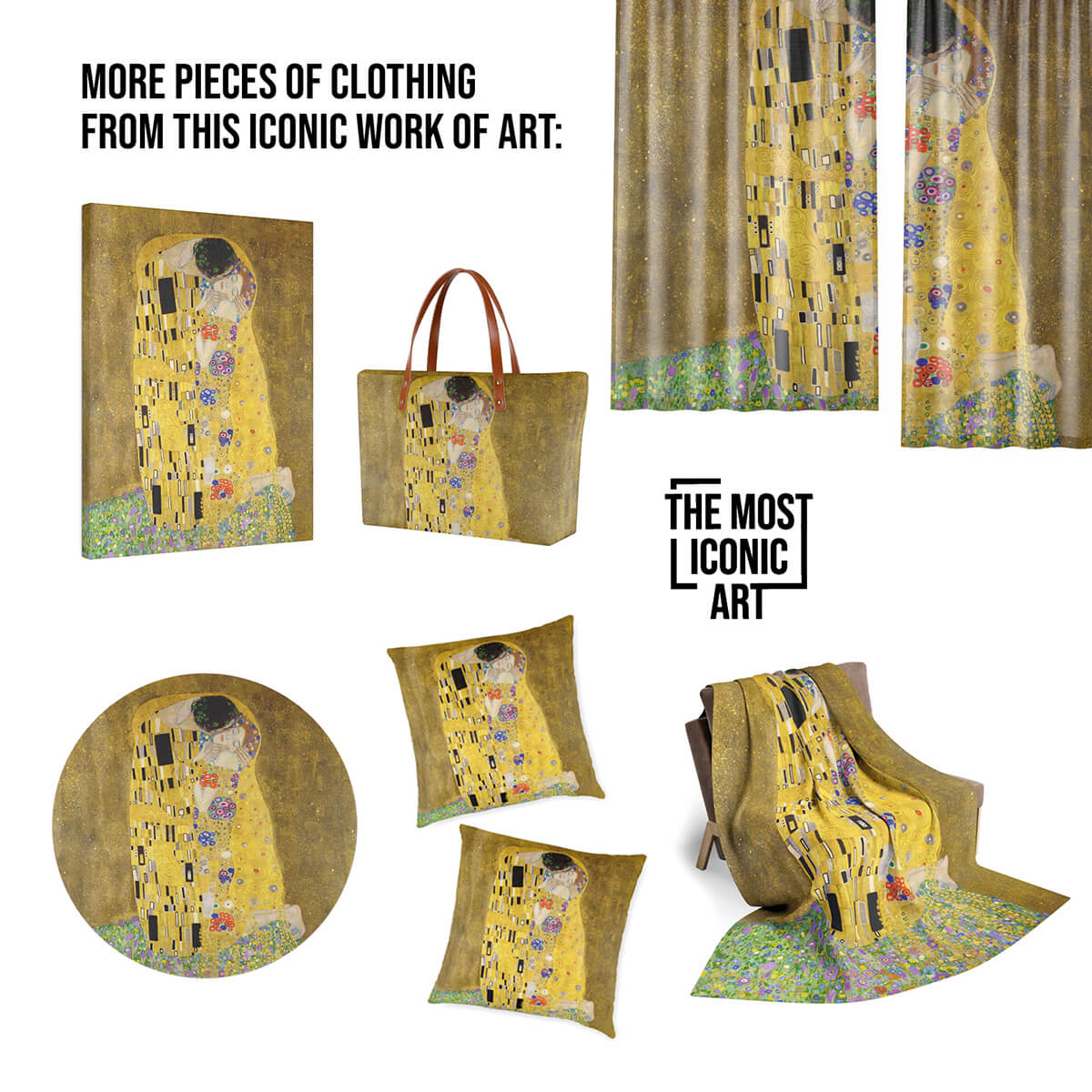 Exquisite lapel shirt dress inspired by Gustav Klimt's masterpiece, "The Kiss"