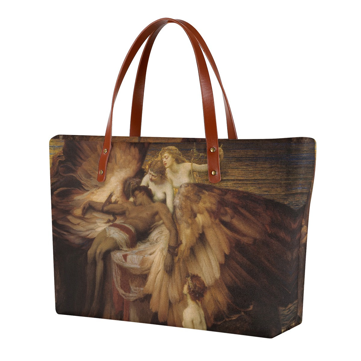 The Lament for Icarus Tote Bag with waterproof diving cloth material and double-sided art print