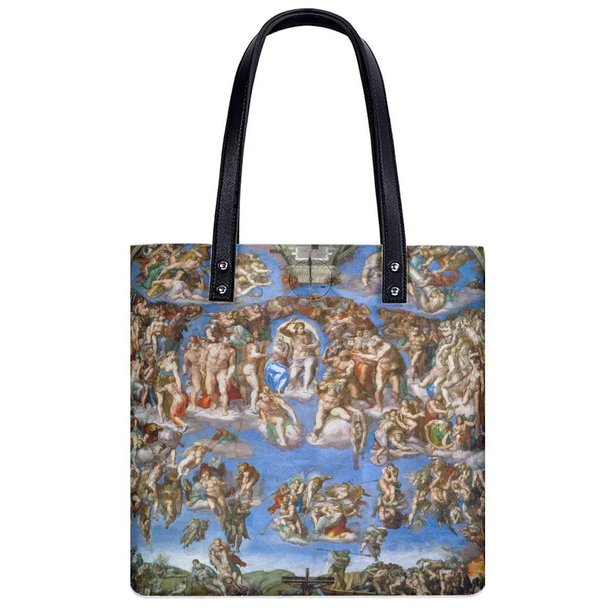 Waterproof PU material and black zipper detail of The Last Judgment art shoulder bag