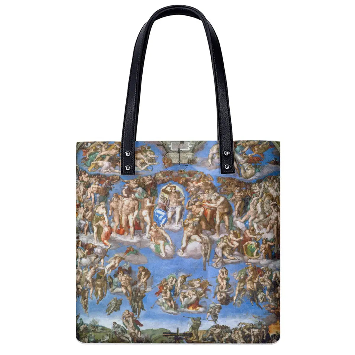 The Last Judgment by Michelangelo shoulder bag featuring Sistine Chapel fresco print on waterproof fabric