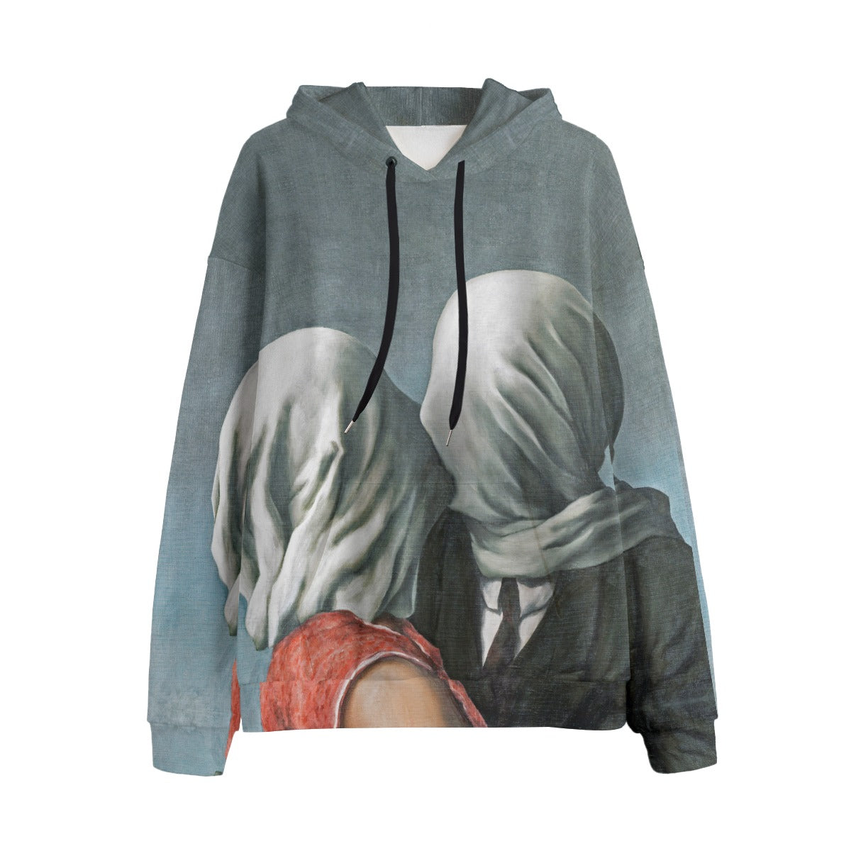 The Lovers by René Magritte Hoodie featuring veiled figures embracing